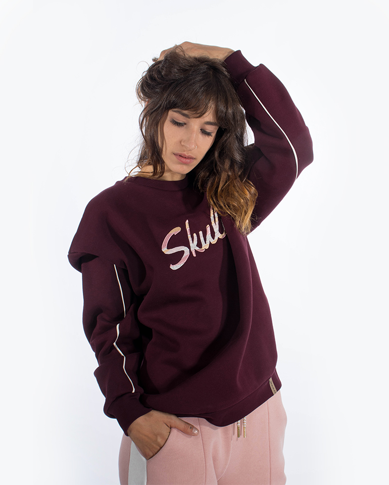 skulk sweat boho burgundy