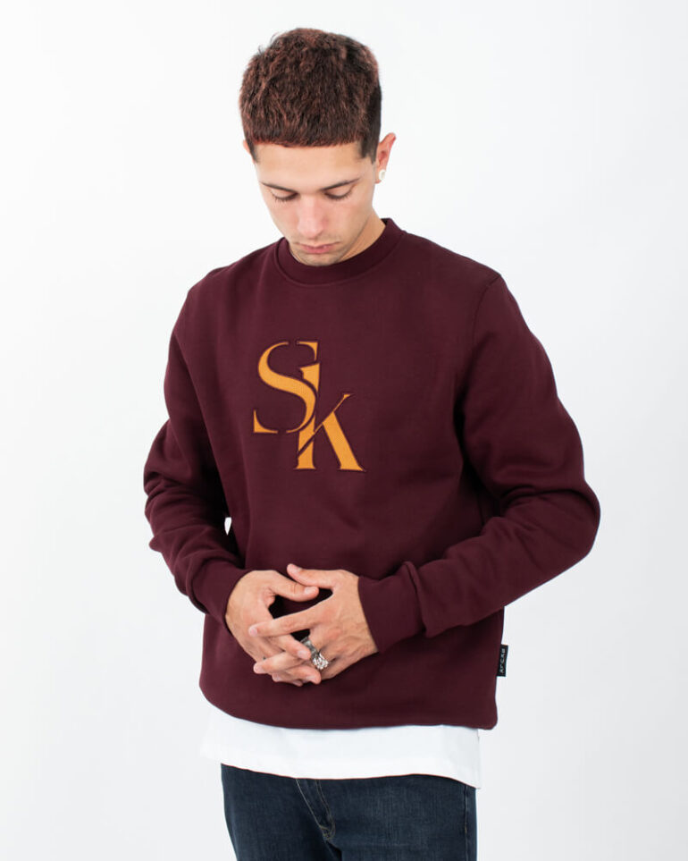 Sweatshirt Detail in Burgundy - sweatshirt for man